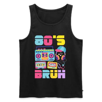 Retro Back to the 80s Vintage Design - Männer Premium Bio Tank Top - Schwarz - Vorne - Michal (187cm)