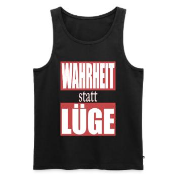 Wahrheit statt Lüge - Männer Premium Bio Tank Top - Schwarz - Vorne - Michal (187cm)