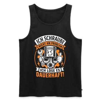 Ich schraube nicht am Problem - Männer Premium Bio Tank Top - Schwarz - Vorne - Michal (187cm)
