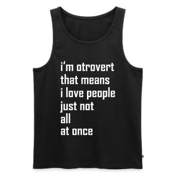 otroverted - Men's Premium Organic Tank Top - black - Front - Michal (187cm)