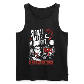 Signal après minuit Radio Horror - Débardeur bio Premium Homme - noir - Devant - Michal (187cm)