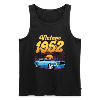 Retro Anniversary 1952 70 Years Anniversary - Men's Premium Organic Tank Top - black - Front - AI Model Male 178 light (178cm)