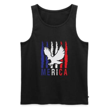 Amérique USA Fan ́Merica Adler Histoire - Débardeur bio Premium Homme - noir - Devant - Michal (187cm)