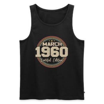 Awesome Since March 1960 Birthday 1960 Gift - Men's Premium Organic Tank Top - black - Front - Michal (187cm)