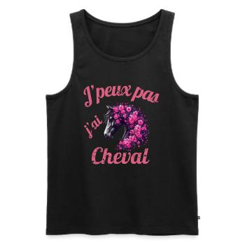 J peux pas j ai Cheval - Débardeur bio Premium Homme - noir - Devant - Michal (187cm)
