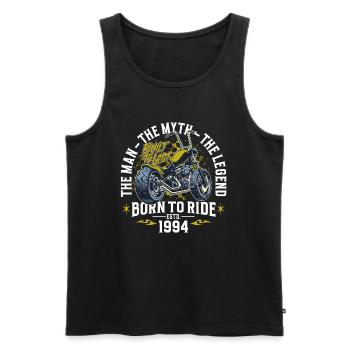 1994 Vintage Man Myth Legend Motorcycle - Men's Premium Organic Tank Top - black - Front - Michal (187cm)