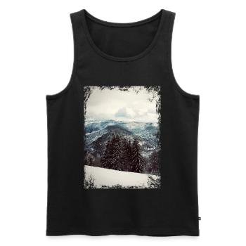 Forêt noire en hiver - Débardeur bio Premium Homme - noir - Devant - Michal (187cm)