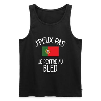 J'Peux Pas Portugal Humour Idée Cadeau Portugais - Débardeur bio Premium Homme - noir - Devant - AI Model Male 178 light (178cm)
