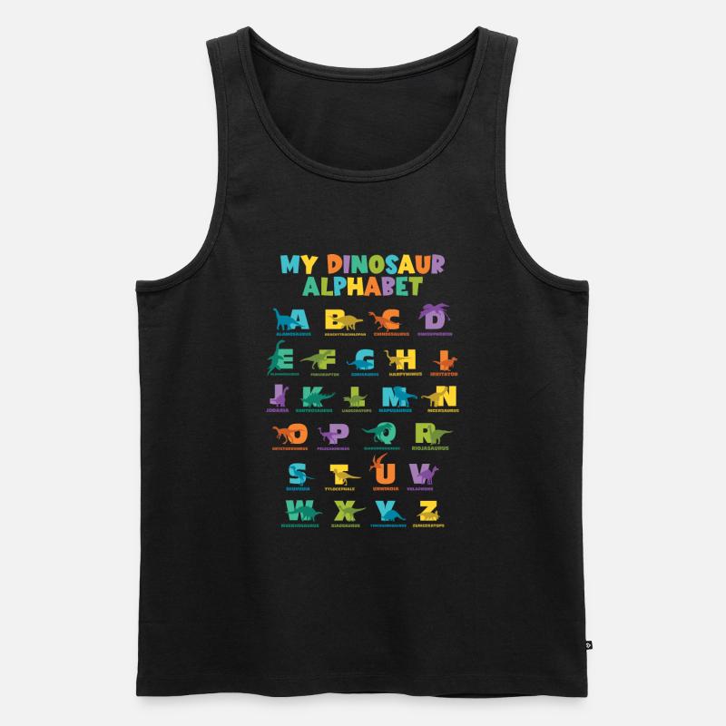 Dinosaurier Alphabet Learn Primer Geschenk - Männer Premium Bio Tank Top - Schwarz