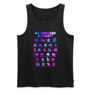 Dinosaurs Alphabet Learn Primer Gift - Men's Premium Organic Tank Top - black - Front - AI Model Male 178 light (178cm)