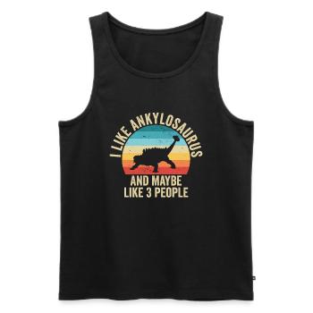 J'aime Les Ankylosaure Cadeau Humour Dinosaure - Débardeur bio Premium Homme - noir - Devant - Michal (187cm)