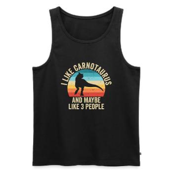 J'aime Les Carnotaure Cadeau Humour Dinosaure - Débardeur bio Premium Homme - noir - Devant - AI Model Male 178 light (178cm)
