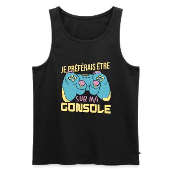 Je Préférais Être Sur Ma Console Cadeau Gamer - Débardeur bio Premium Homme - noir - Devant - Michal (187cm)