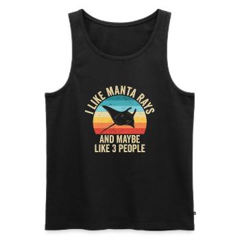J'aime Les Raies Mantas De Mers Cadeau Drole - Débardeur bio Premium Homme - noir - Devant - Michal (187cm)