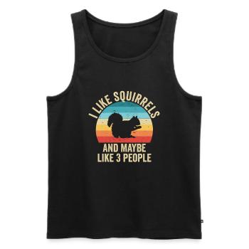 I love Squirrels Gift Humor Animals - Men's Premium Organic Tank Top - black - Front - Michal (187cm)