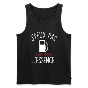 J'Peux Pas Je Dois Mettre L'Essence Humour - Débardeur bio Premium Homme - noir - Devant - AI Model Male 178 light (178cm)