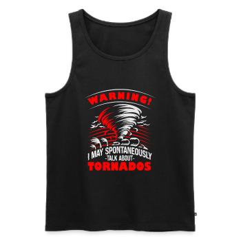 Attention can talk about tornadoes humor - Men's Premium Organic Tank Top - black - Front - AI Model Male 178 light (178cm)