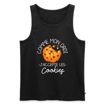 Comme Mon Ordi J'accepte Les Cookies Humour Geek - Débardeur bio Premium Homme - noir - Devant - AI Model Male 178 light (178cm)