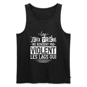 Les Jeux Vidéo Ne Rendent Pas Violent Cadeau Gamer - Débardeur bio Premium Homme - noir - Devant - Michal (187cm)
