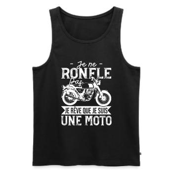 Je Ne Ronfle Pas Je Suis Une Moto Homme Humour - Débardeur bio Premium Homme - noir - Devant - Michal (187cm)