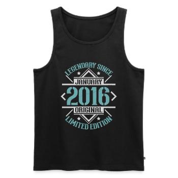 Legendary since January 2016 limited edition - Men's Premium Organic Tank Top - black - Front - Michal (187cm)