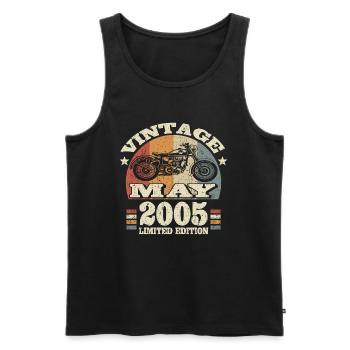 Born in May 2005 - 18 years old - Men's Premium Organic Tank Top - black - Front - Michal (187cm)