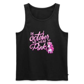 Brustkrebs Oktober Rosa Einhornband - Männer Premium Bio Tank Top - Schwarz - Vorne - Michal (187cm)