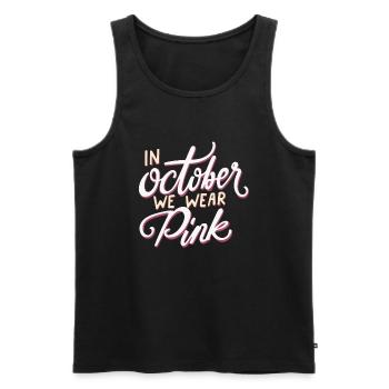 Cancer Du Sein Octobre Rose Ruban - Débardeur bio Premium Homme - noir - Devant - AI Model Male 178 light (178cm)