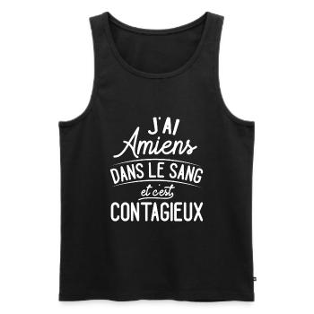 Amiens Dans Le Sang Cadeau Amiénois - Débardeur bio Premium Homme - noir - Devant - Michal (187cm)