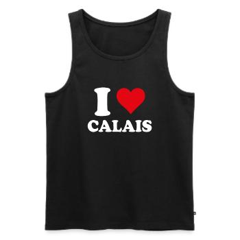 Ich liebe Calais Geschenktourismus - Männer Premium Bio Tank Top - Schwarz - Vorne - AI Model Male 178 light (178cm)