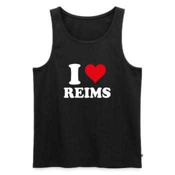 Ich liebe Reims Geschenktourismus - Männer Premium Bio Tank Top - Schwarz - Vorne - AI Model Male 178 light (178cm)