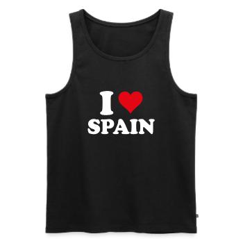I Love Spain Heart Spanish Gift Spanish - Men's Premium Organic Tank Top - black - Front - AI Model Male 178 light (178cm)
