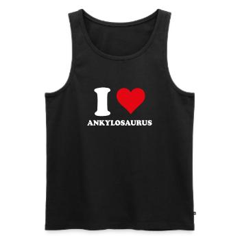 J'aime Ankylosaurus Paléontologie Dinosaure - Débardeur bio Premium Homme - noir - Devant - Michal (187cm)