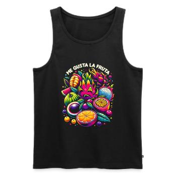 I Like Fruit Meme Ayuso Sanchez Politics - Men's Premium Organic Tank Top - black - Front - AI Model Male 178 light (178cm)