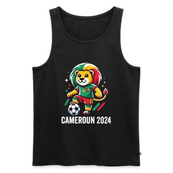 Cameroun 2024 Maillot Lion Camerounais Football - Débardeur bio Premium Homme - noir - Devant - Michal (187cm)