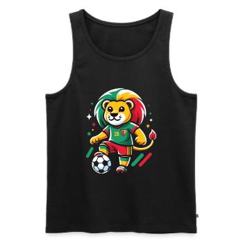 Cameroun Maillot Lion Camerounais Supporter Foot - Débardeur bio Premium Homme - noir - Devant - Michal (187cm)