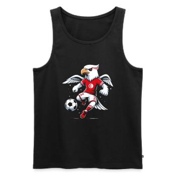 Tunisia Tunisian Eagle Football Supporter Jersey - Men's Premium Organic Tank Top - black - Front - AI Model Male 178 light (178cm)