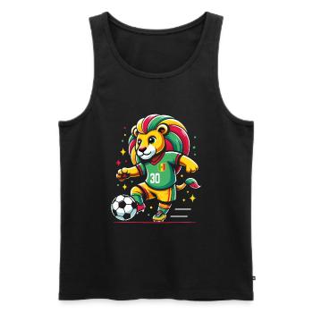 Sénégal Maillot Lion Sénégalais Supporter Football - Débardeur bio Premium Homme - noir - Devant - AI Model Male 178 light (178cm)