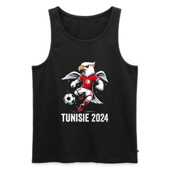 Tunisia 2024 Tunisian Eagle Football Supporter Jersey - Men's Premium Organic Tank Top - black - Front - AI Model Male 178 light (178cm)
