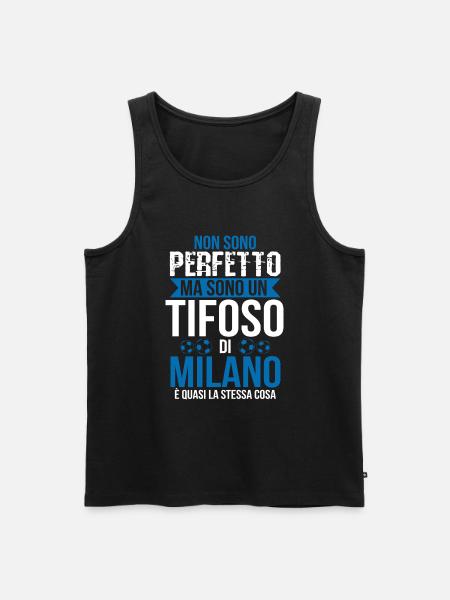 Milano Idea Regalo Tifoso Milanese Football Calcio - Canottiera ecologica premium da uomo - nero