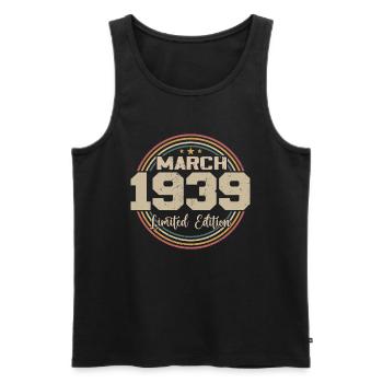 Awesome seit März 1939 Geburtstag 1939 Geschenk - Männer Premium Bio Tank Top - Schwarz - Vorne - Michal (187cm)