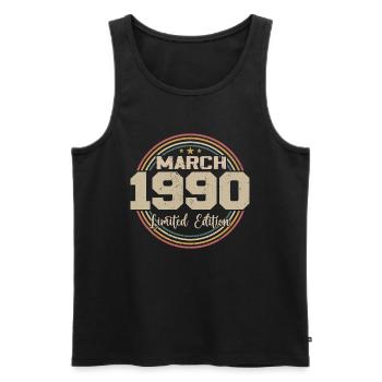 Génial Depuis Mars 1990 Anniversaire 1990 Cadeau - Débardeur bio Premium Homme - noir - Devant - Michal (187cm)