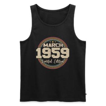 Awesome seit März 1959 Geburtstag 1959 Geschenk - Männer Premium Bio Tank Top - Schwarz - Vorne - Michal (187cm)