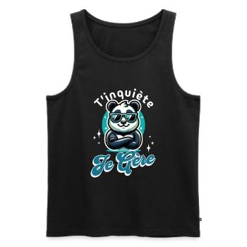 Keine Sorge, ich schaffe Panda cooles Geschenk Humor - Männer Premium Bio Tank Top - Schwarz - Vorne - Michal (187cm)