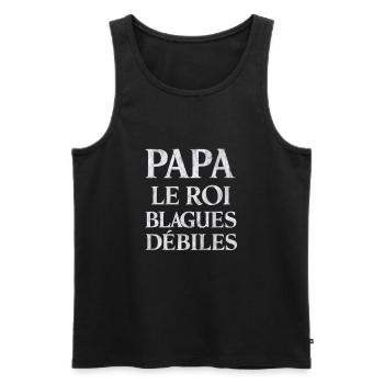 Papa Der König der dummen Witze Geschenk Humor - Männer Premium Bio Tank Top - Schwarz - Vorne - Michal (187cm)