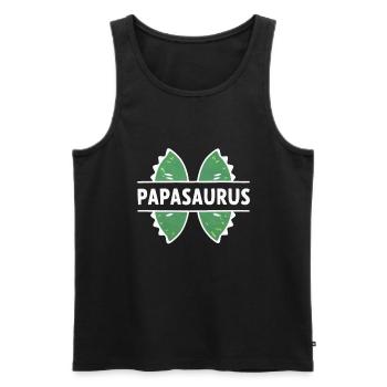 Papasaurus Papasaurus Vatertags-Humor-Geschenk - Männer Premium Bio Tank Top - Schwarz - Vorne - AI Model Male 178 light (178cm)