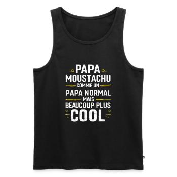 Father's Day Humor Moustached Dad Gift - Men's Premium Organic Tank Top - black - Front - AI Model Male 178 light (178cm)