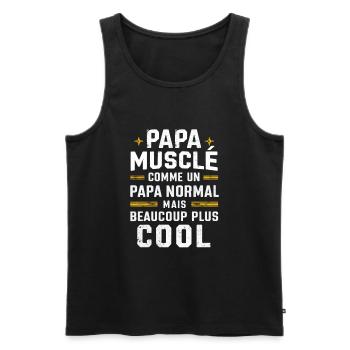 Muscular Dad Gift Father's Day Humor - Men's Premium Organic Tank Top - black - Front - AI Model Male 178 light (178cm)