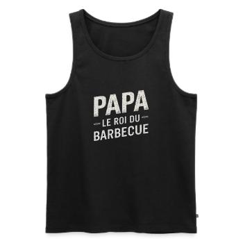 Father's Day Dad King of Barbecue Humor Gift - Men's Premium Organic Tank Top - black - Front - Michal (187cm)