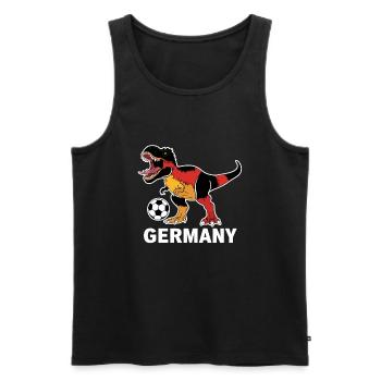 Germany Dinosaur Football - Men's Premium Organic Tank Top - black - Front - AI Model Male 178 light (178cm)